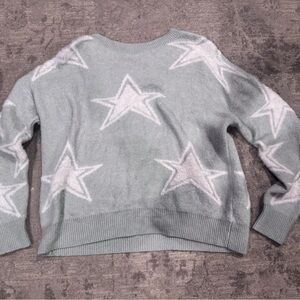 Star Patterned Gray Sweater